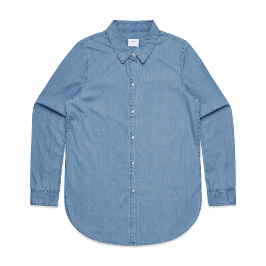 Wo's Blue Denim Shirt 4042S - Blythé Apparels